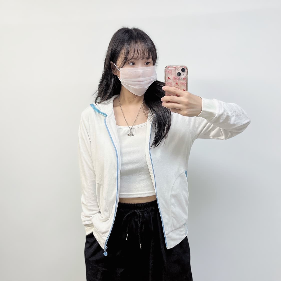 아디다스 트랙 타올 후드집업 화이트 소라 상품이미지1