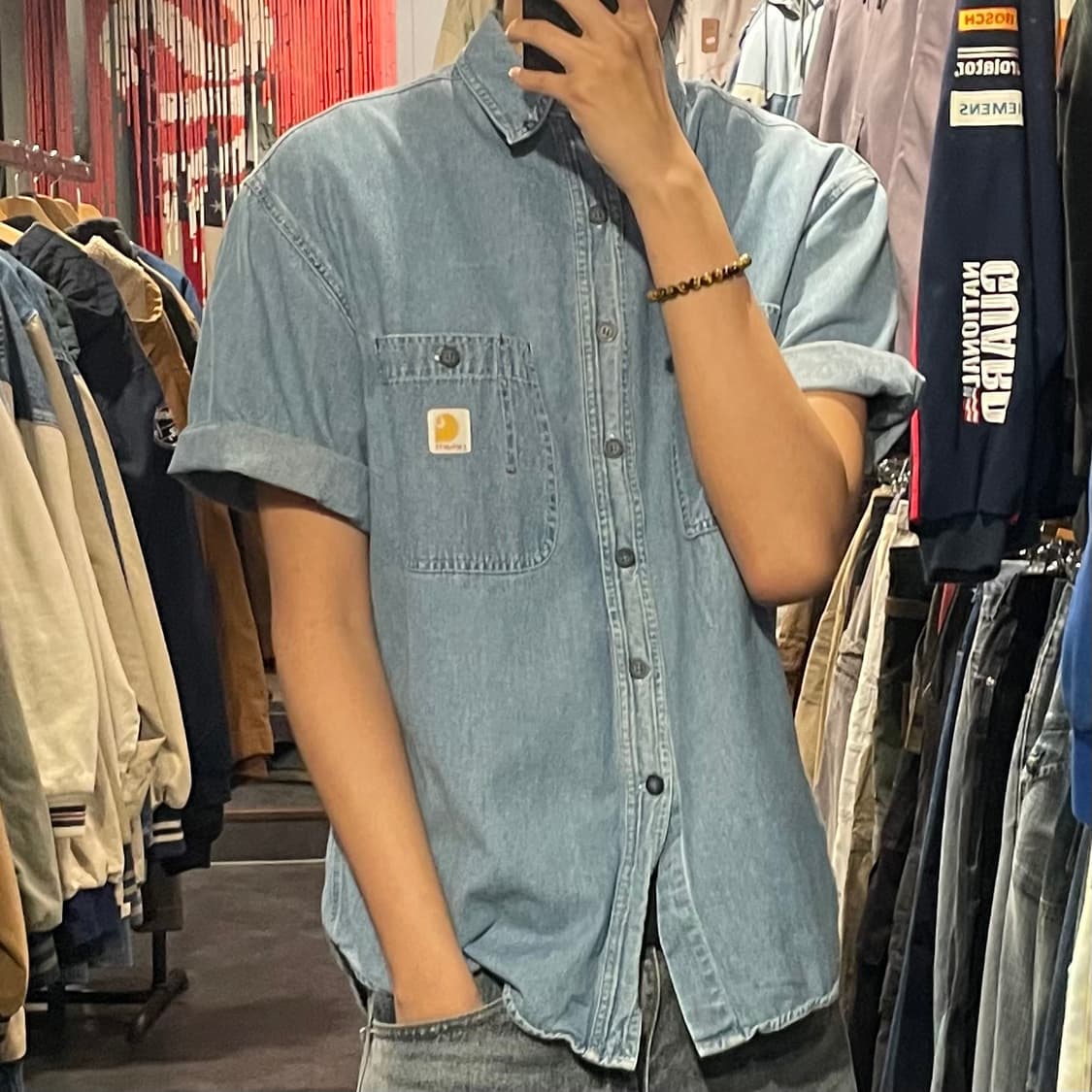 [IM] carhartt 칼하트 연청 데님 반팔셔츠 상품이미지5