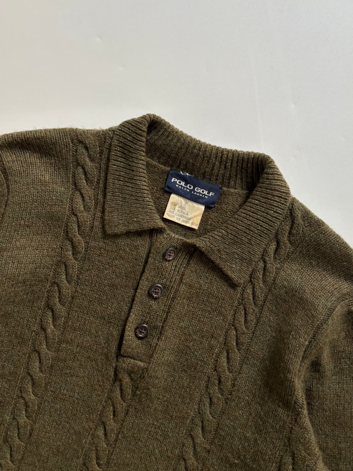 Polo 폴로 골프 카키 캐시미어 알파카 카라 니트 상품이미지3