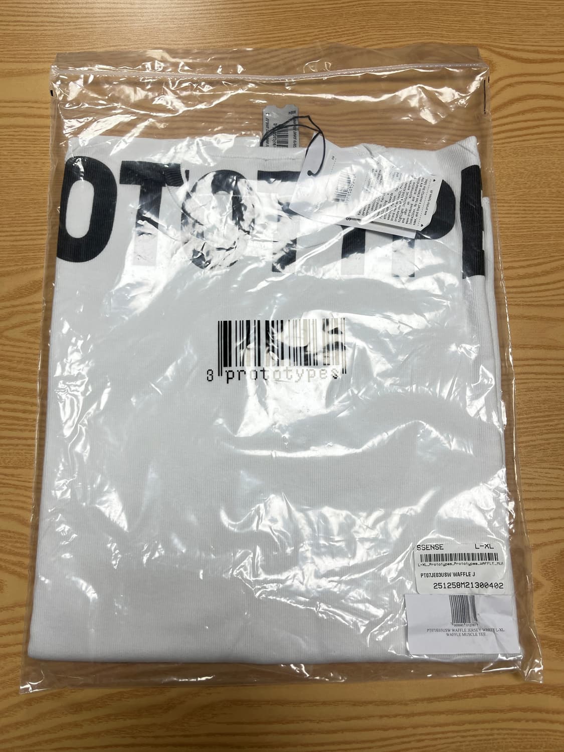 [L/XL] 프로토타입스 와플 머슬핏 티셔츠 화이트 상품이미지5