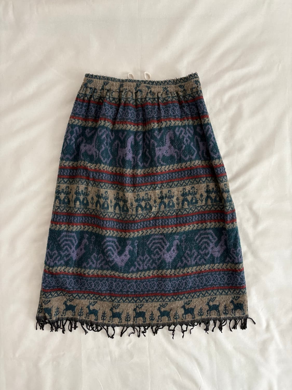 pattern fringe long skirt 상품이미지4