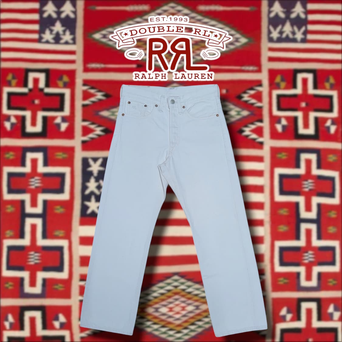 [28x30] RRL 더블알엘 빈티지 파이브 포켓 데님 팬츠 에크루 상품이미지1