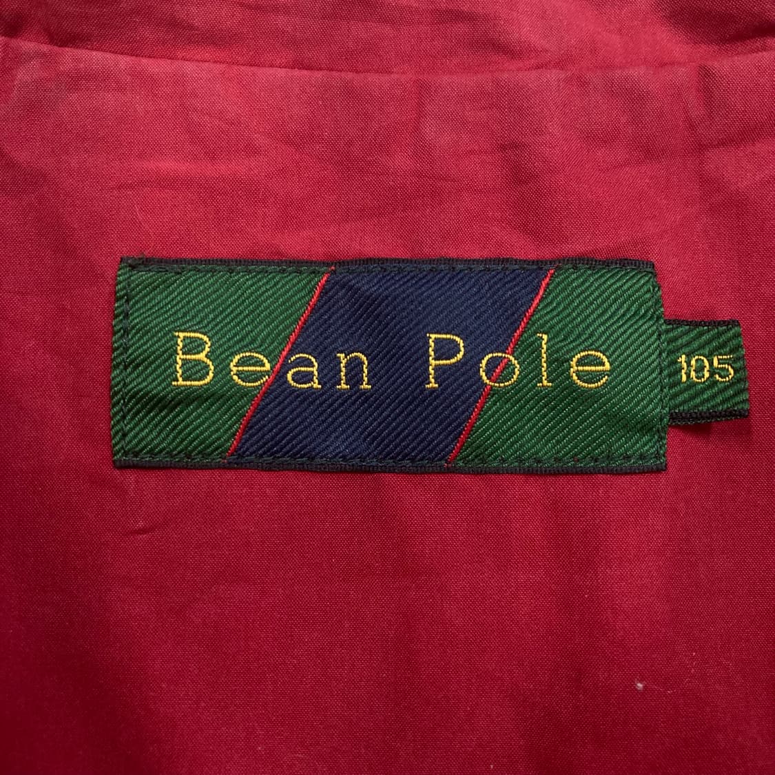 빈폴 레드 컬러 스몰 로고 올드스쿨 블루종 면 자켓 상품이미지3