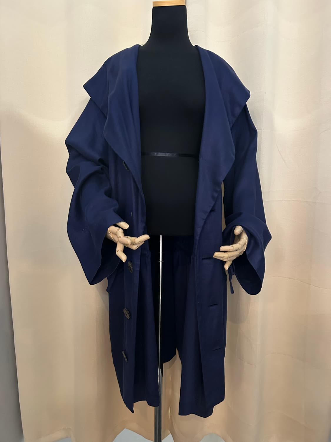 요지 야마모토 린넨100% 네이비 아방가르드 스트링자켓 상품이미지4