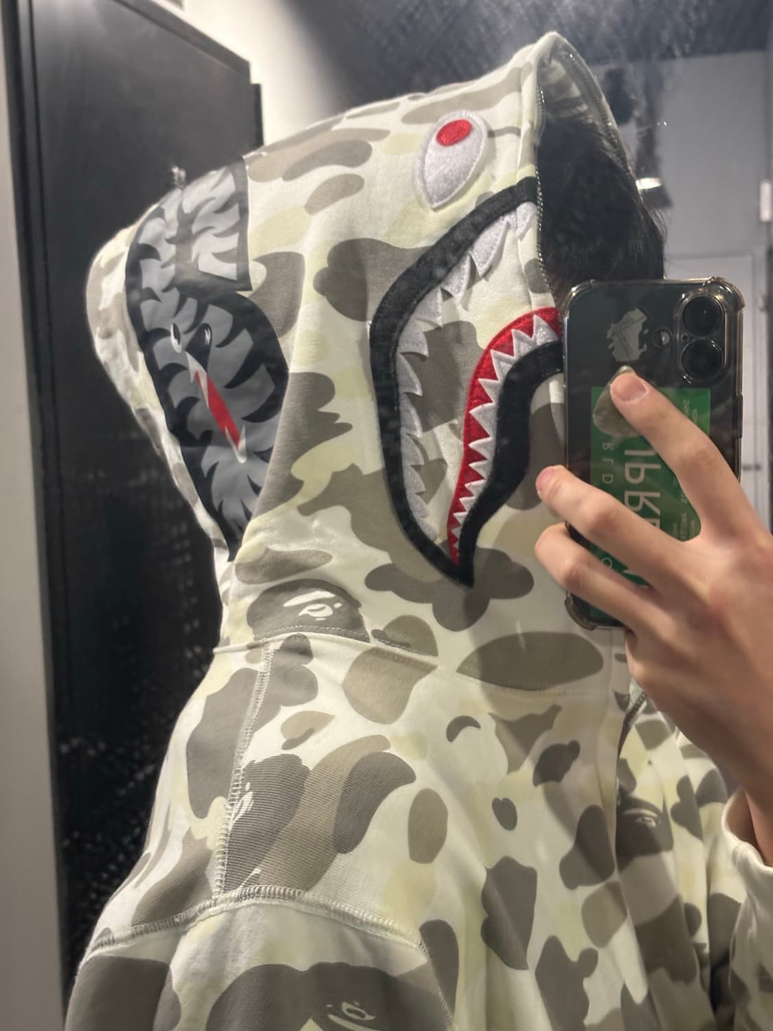 베이프 카모 샤크후드 야광 화이트 상품이미지1