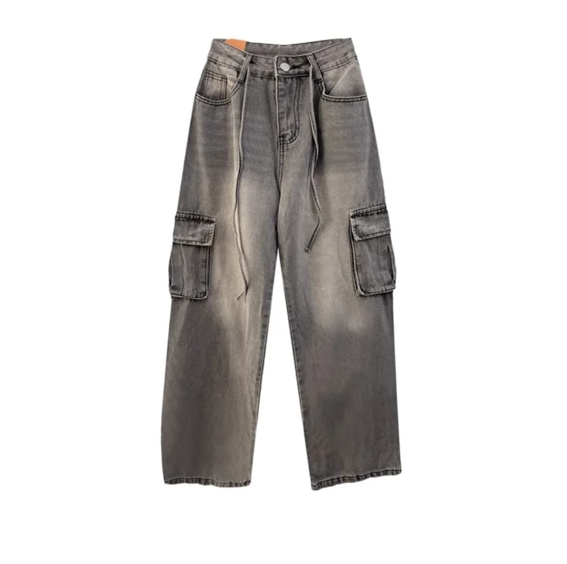 모디무드 빈티지 워싱 카고 롱 와이드 팬츠 그레이 S 상품이미지1