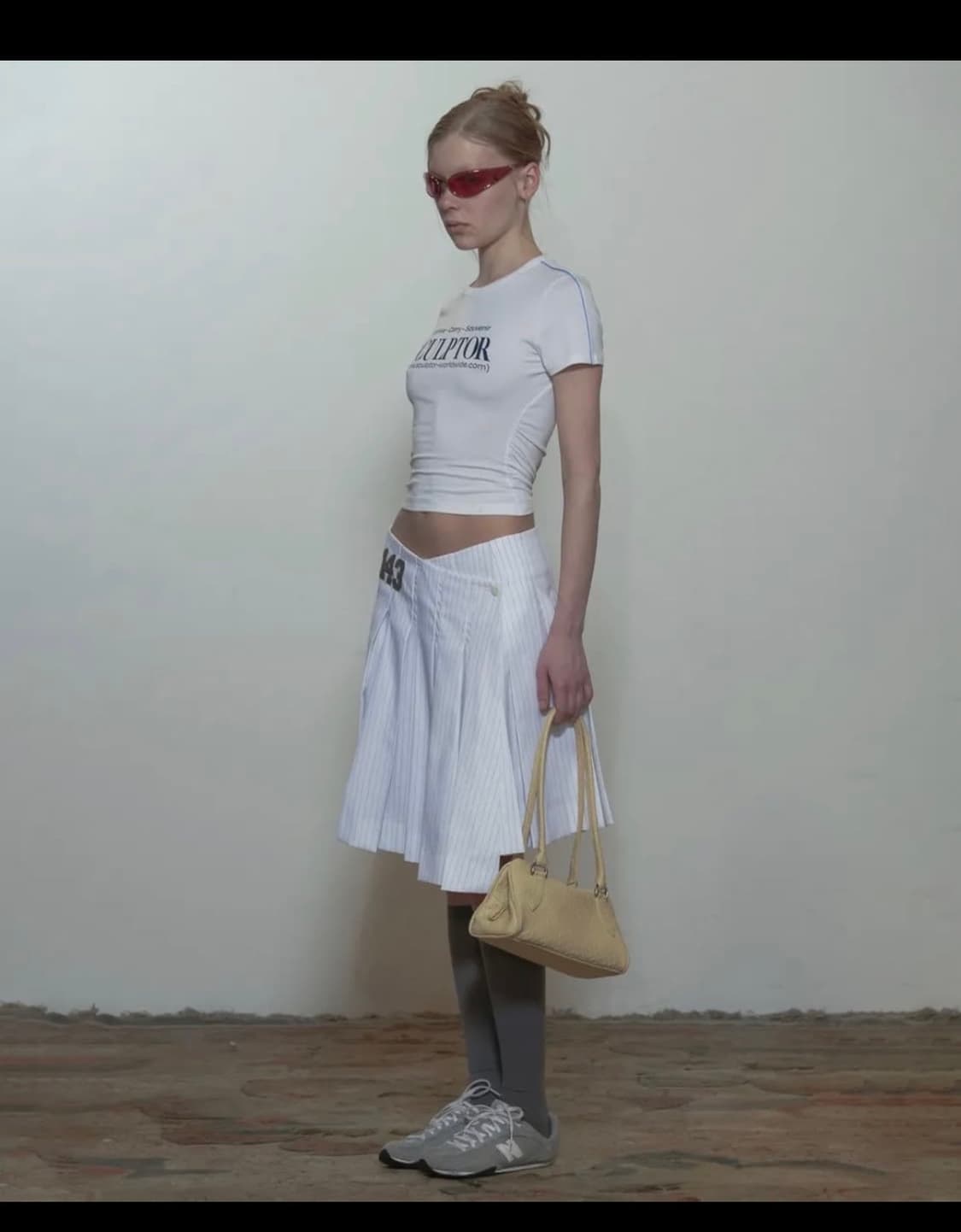 스컬프터 Wrap Skirt White Pinstripe 상품이미지1