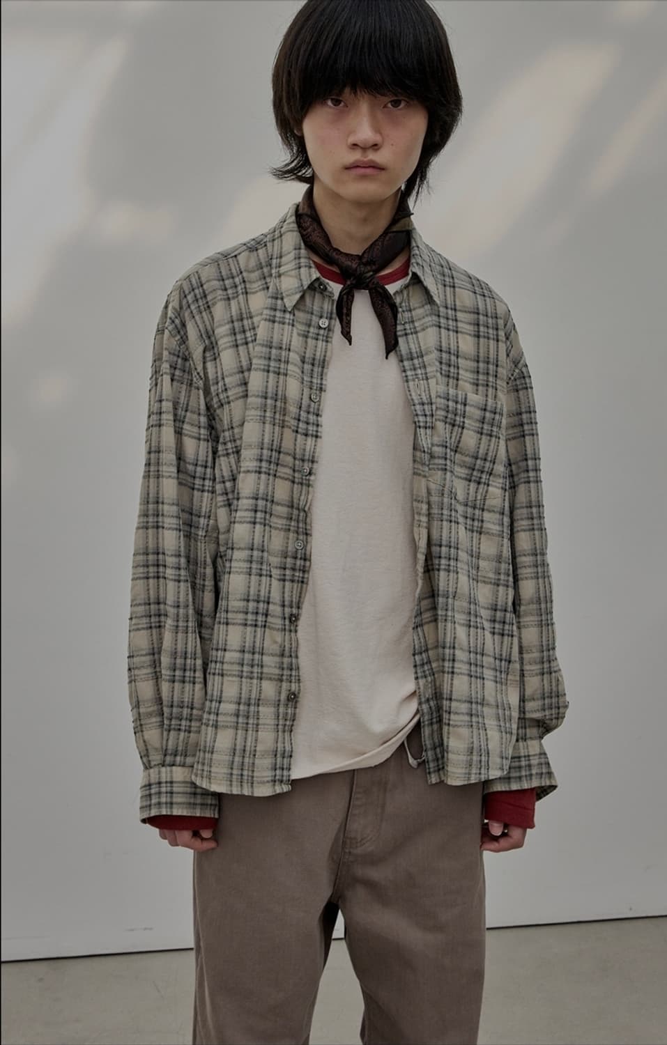 해칭룸 Classic Shirt Over Dyed Check Butter 상품이미지1