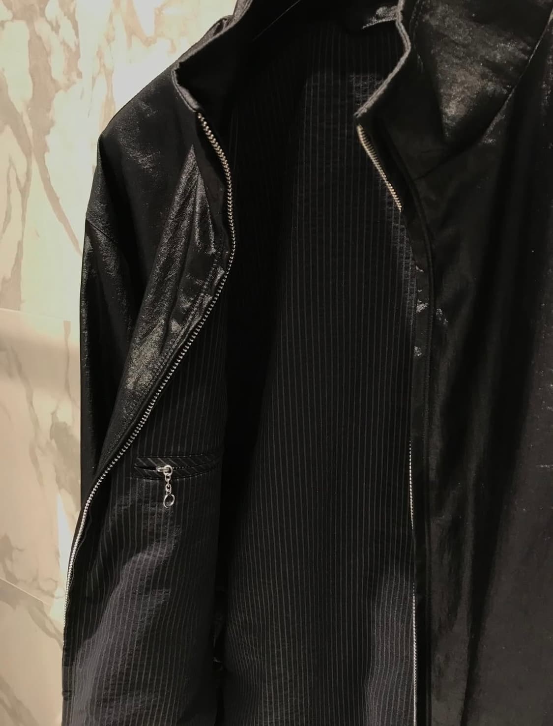 [새상품] 26SS 솔리드옴므 블랙 나일론 블루종 화섬 자켓 상품이미지2