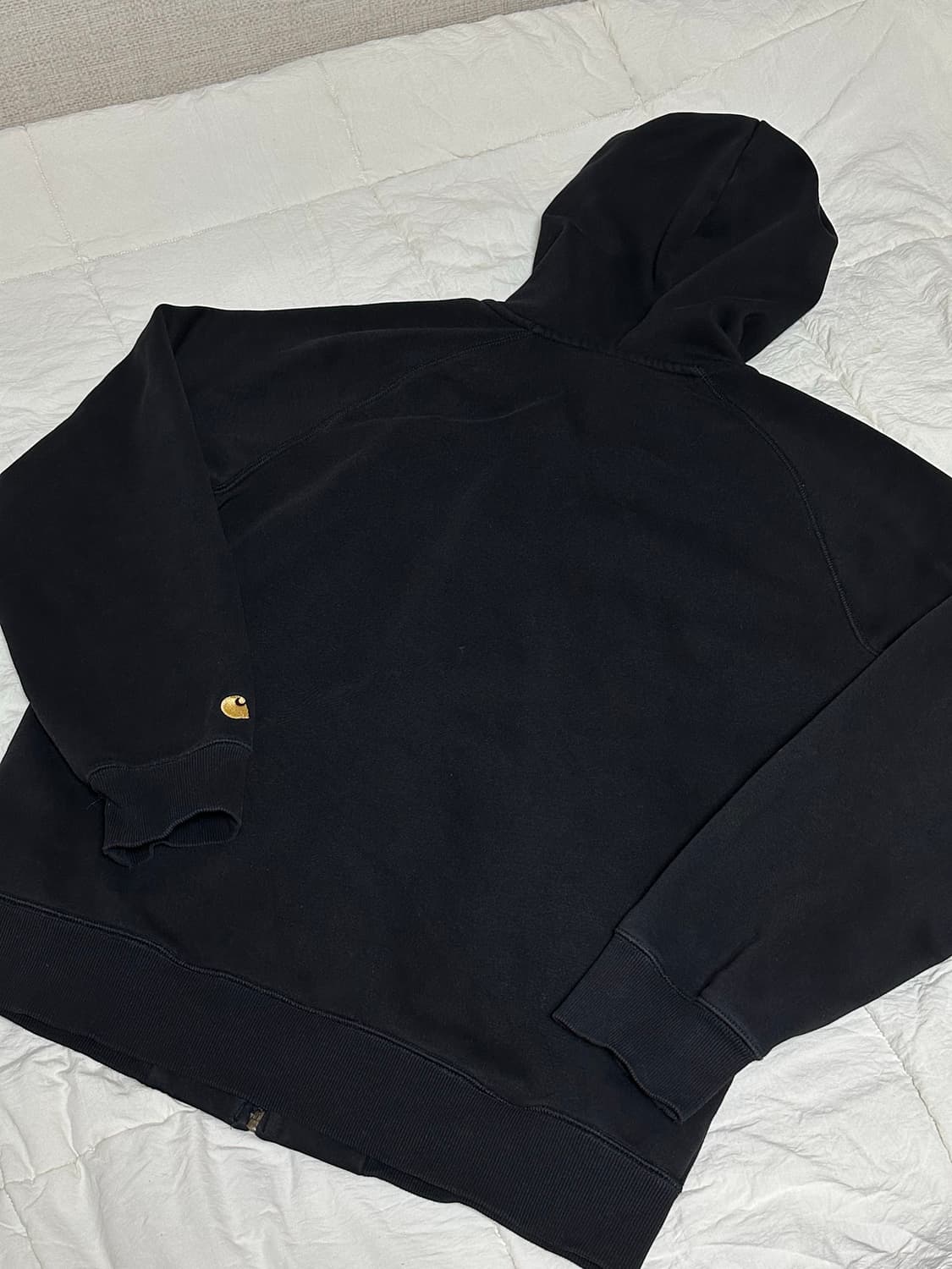 칼하트 WIP 블랙 후드 집업 라지 상품이미지2