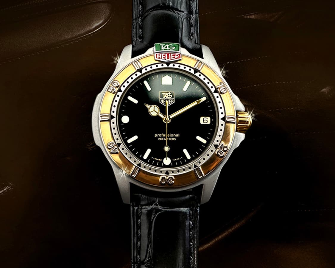 태그호이어 빈티지 프로패셔널 200M  블랙판 남성 콤비 시계 상품이미지7