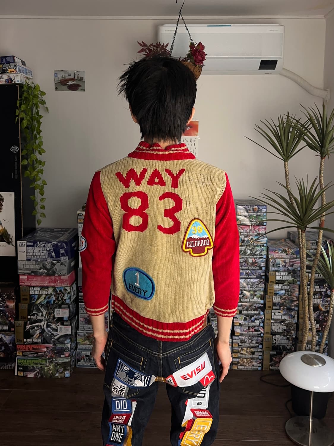 CRT Navy 패치 바시티 무드 니트집업  상품이미지7