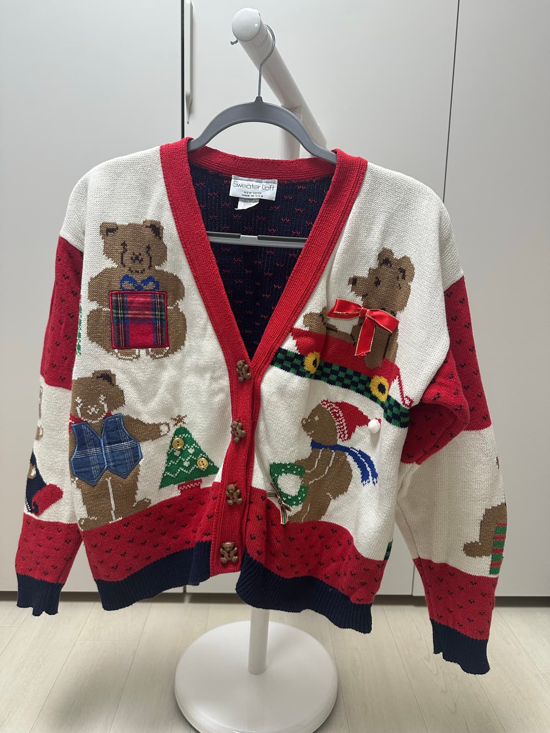 sweater loft 곰돌이 니트 가디건 상품이미지1