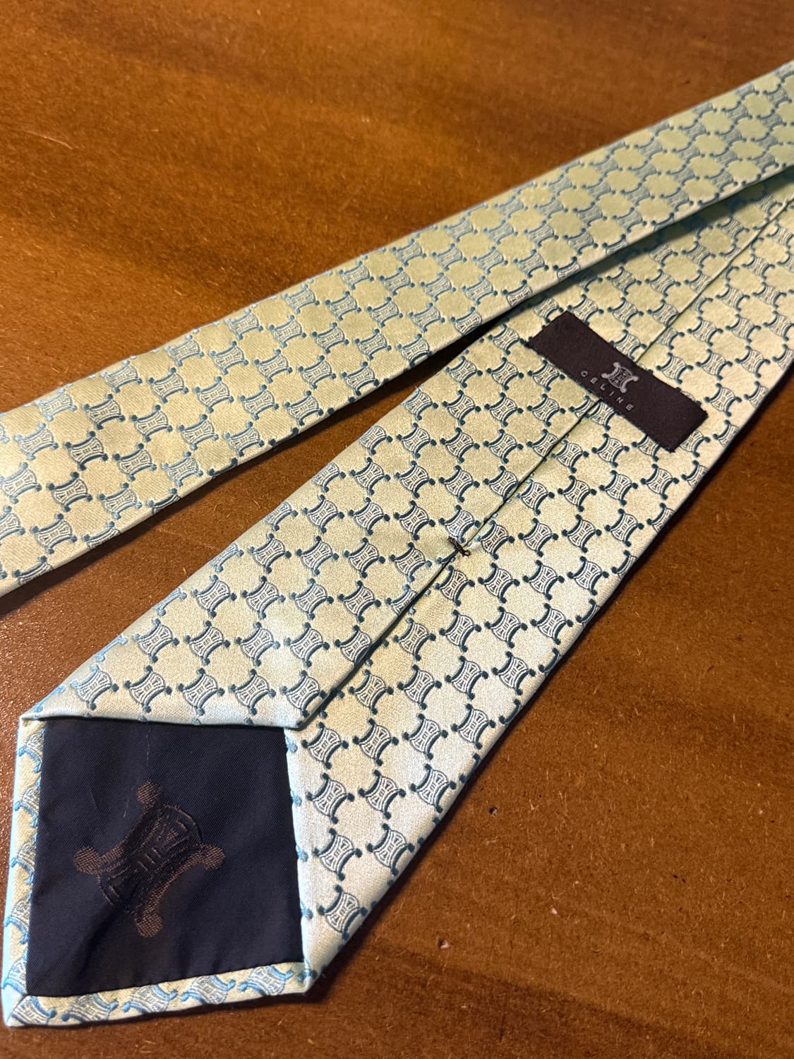 셀린느 CELINE 트리오페 자카드 실크 넥타이 라이트 그린 상품이미지3