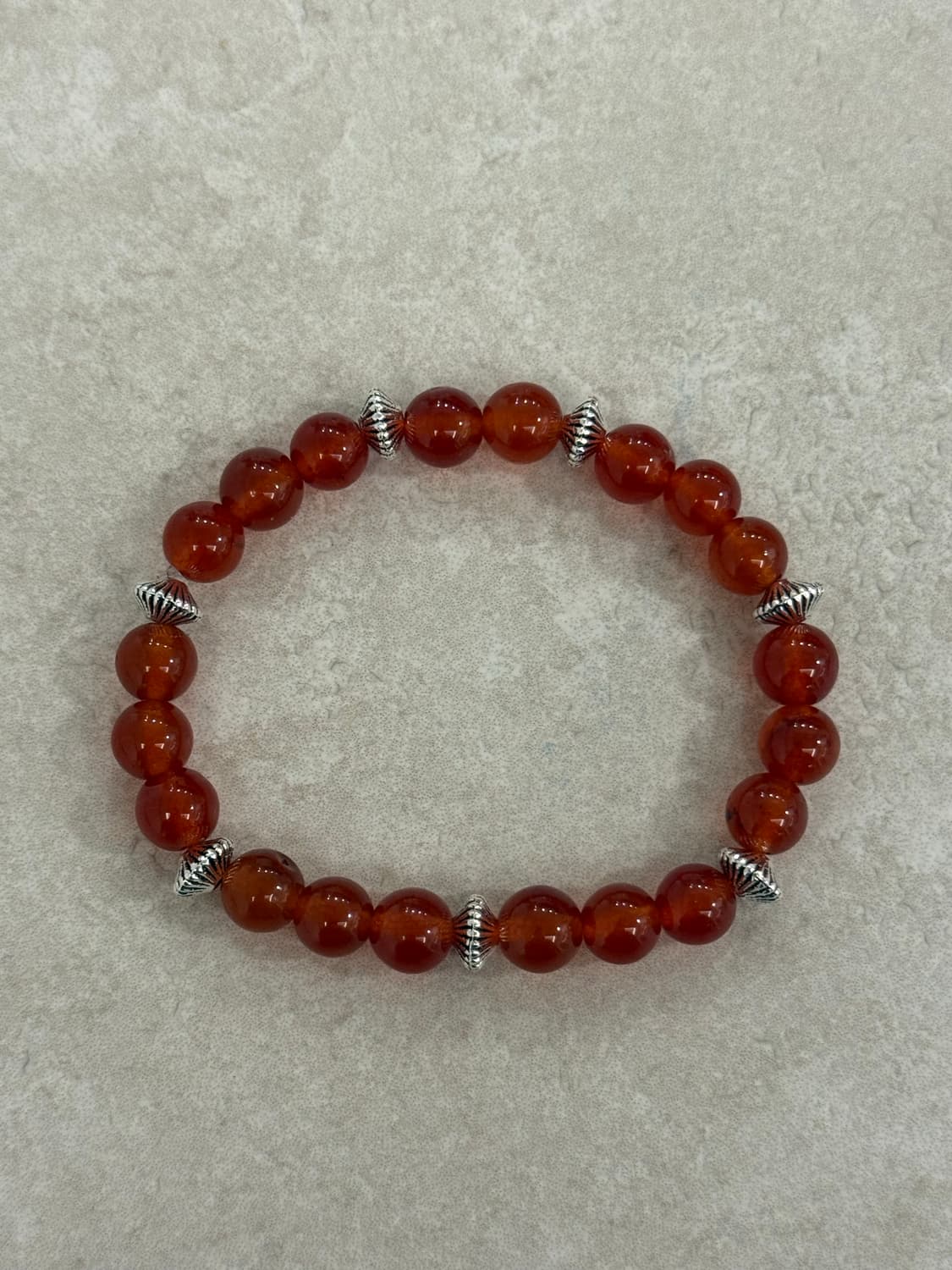 적색비즈 실버 포인트 팔찌 상품이미지1