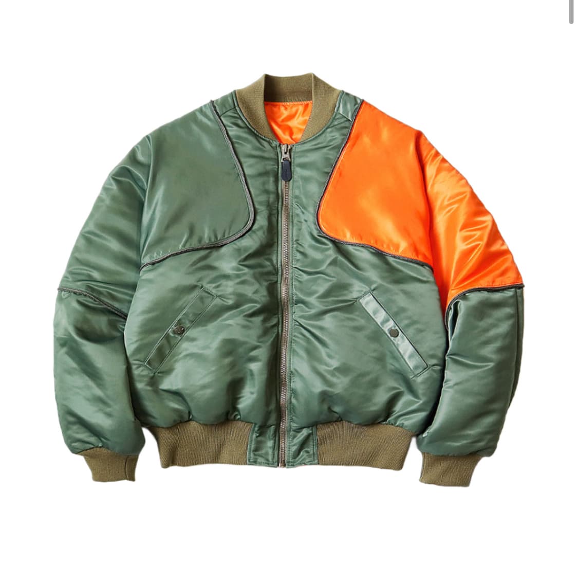 캐피탈 나일론 샴 시아미스 봄버 ma-1 자켓 카키 상품이미지1