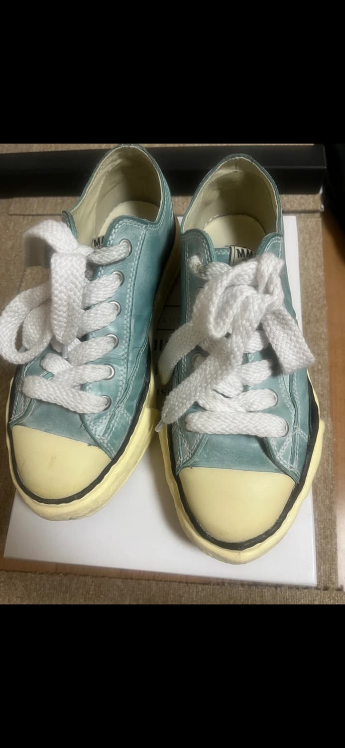 메종 미하라 야스히로 피터슨 OG 솔 파라핀 레더 로우탑 스니커즈 43사 상품이미지7