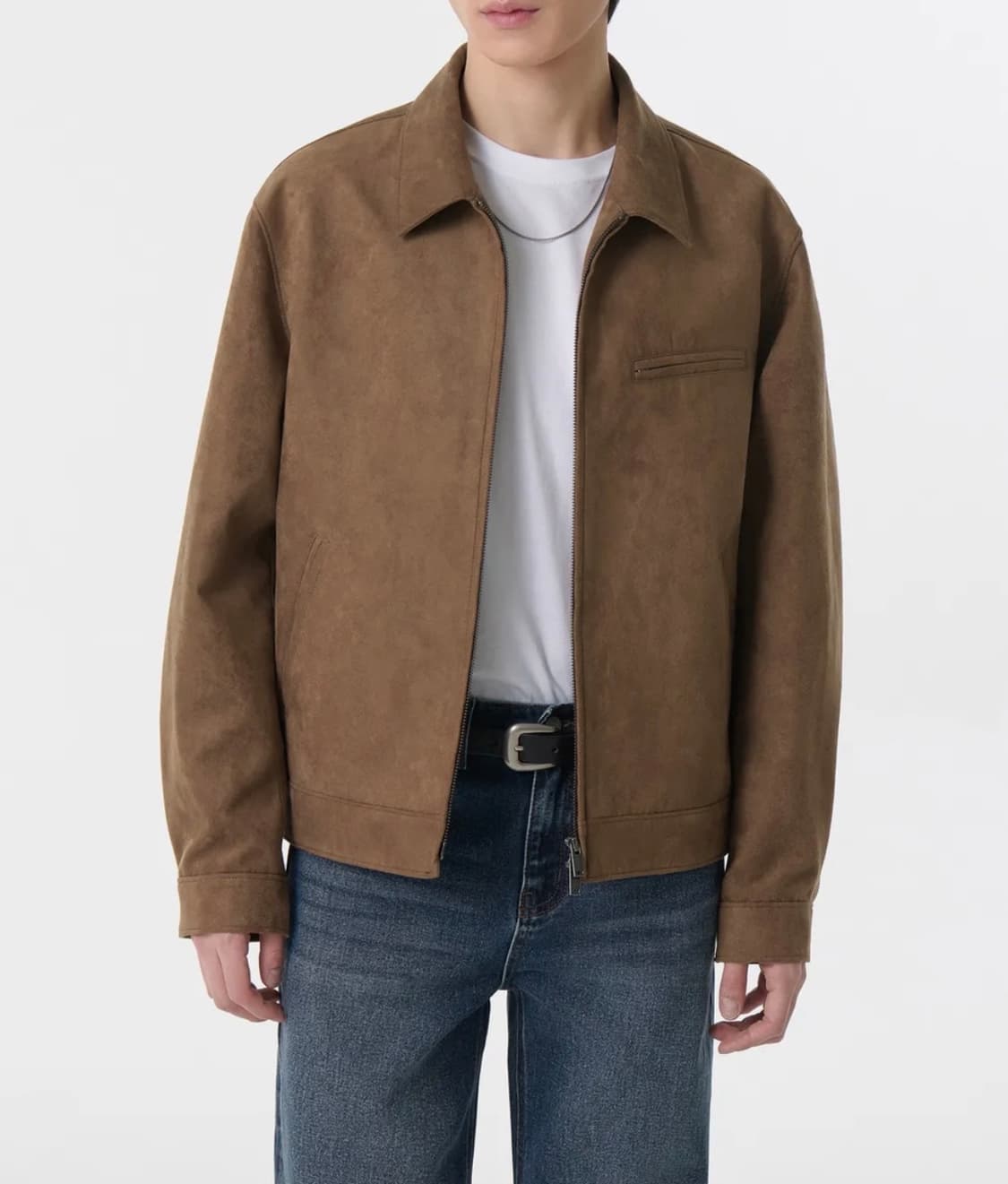 (L) 무탠다드 신세틱 스웨이드 워크 재킷 [라이트 브라운] 상품이미지1