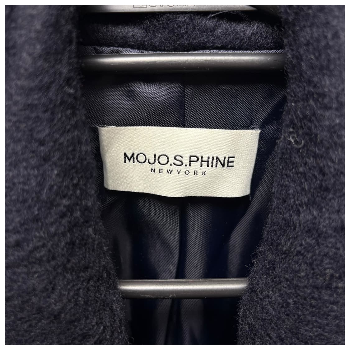 3720 모조에스핀 네이비 수리알파카 밍크 롱코트 상품이미지6