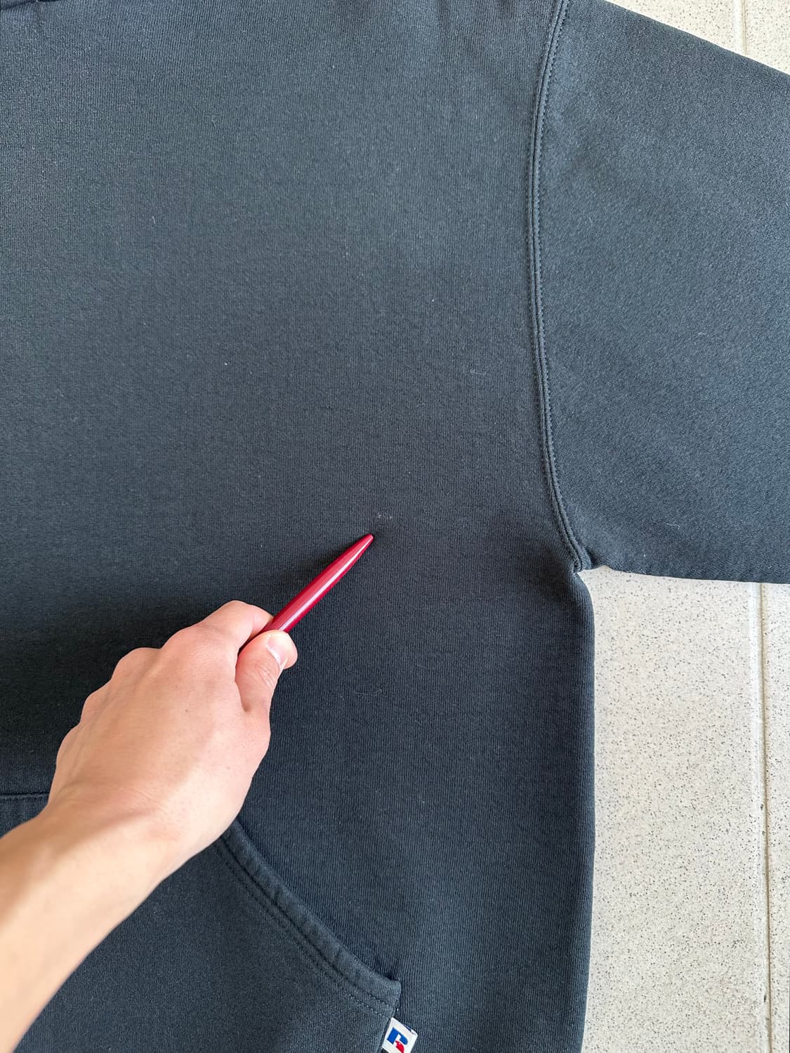 90s 빈티지 러셀 후드 블랙 L 상품이미지5