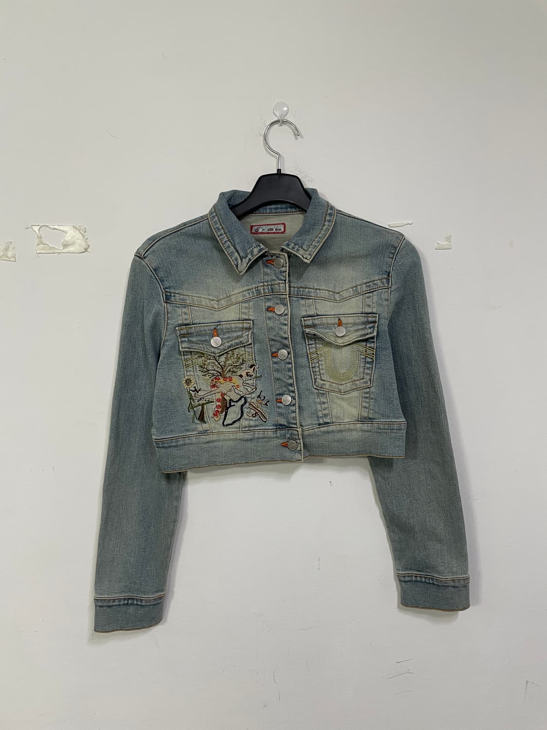 joy jean 자수 크롭 데님 청자켓 상품이미지2