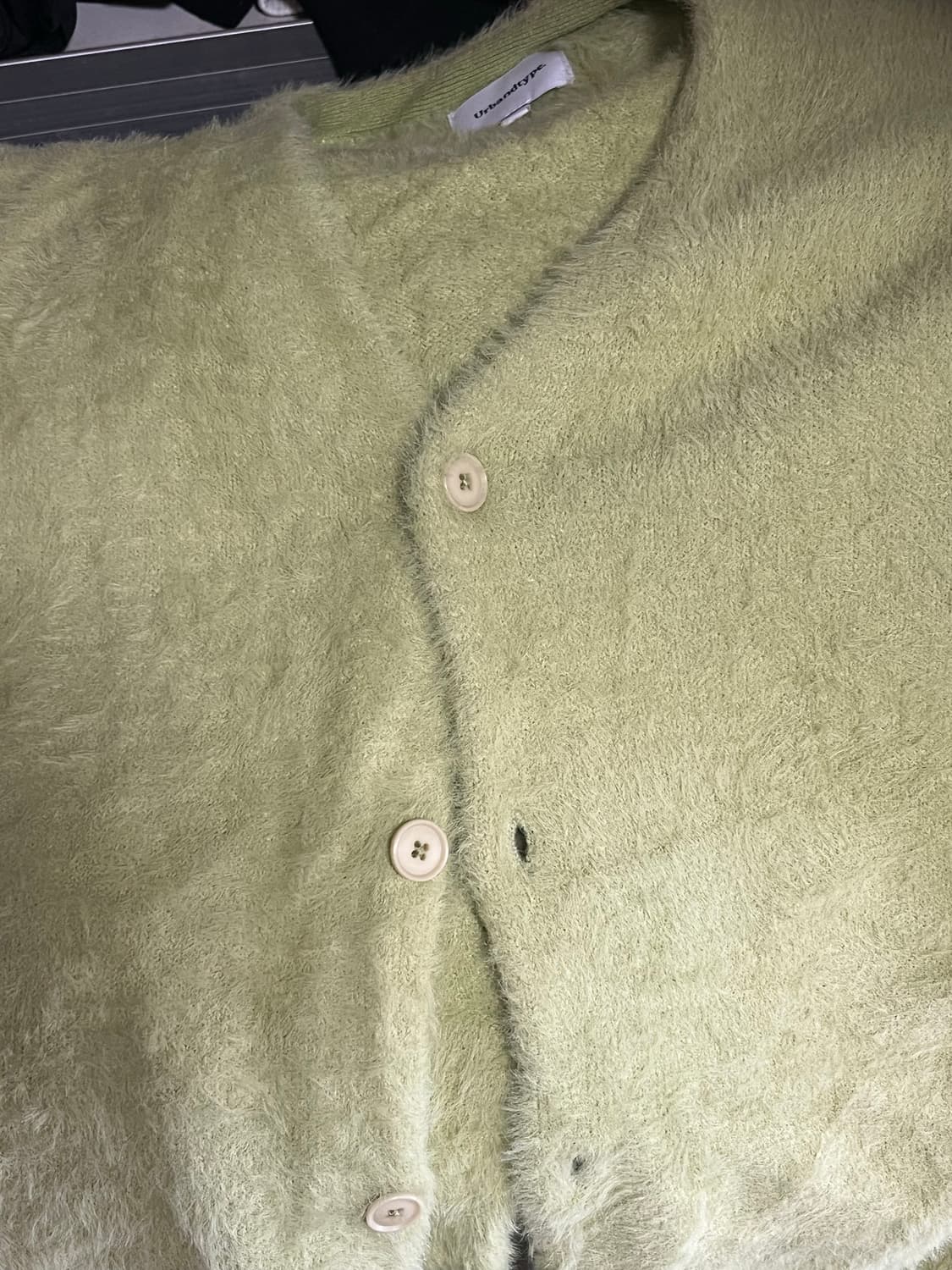 어반디타입 모헤어 가디건 연두 M 상품이미지6