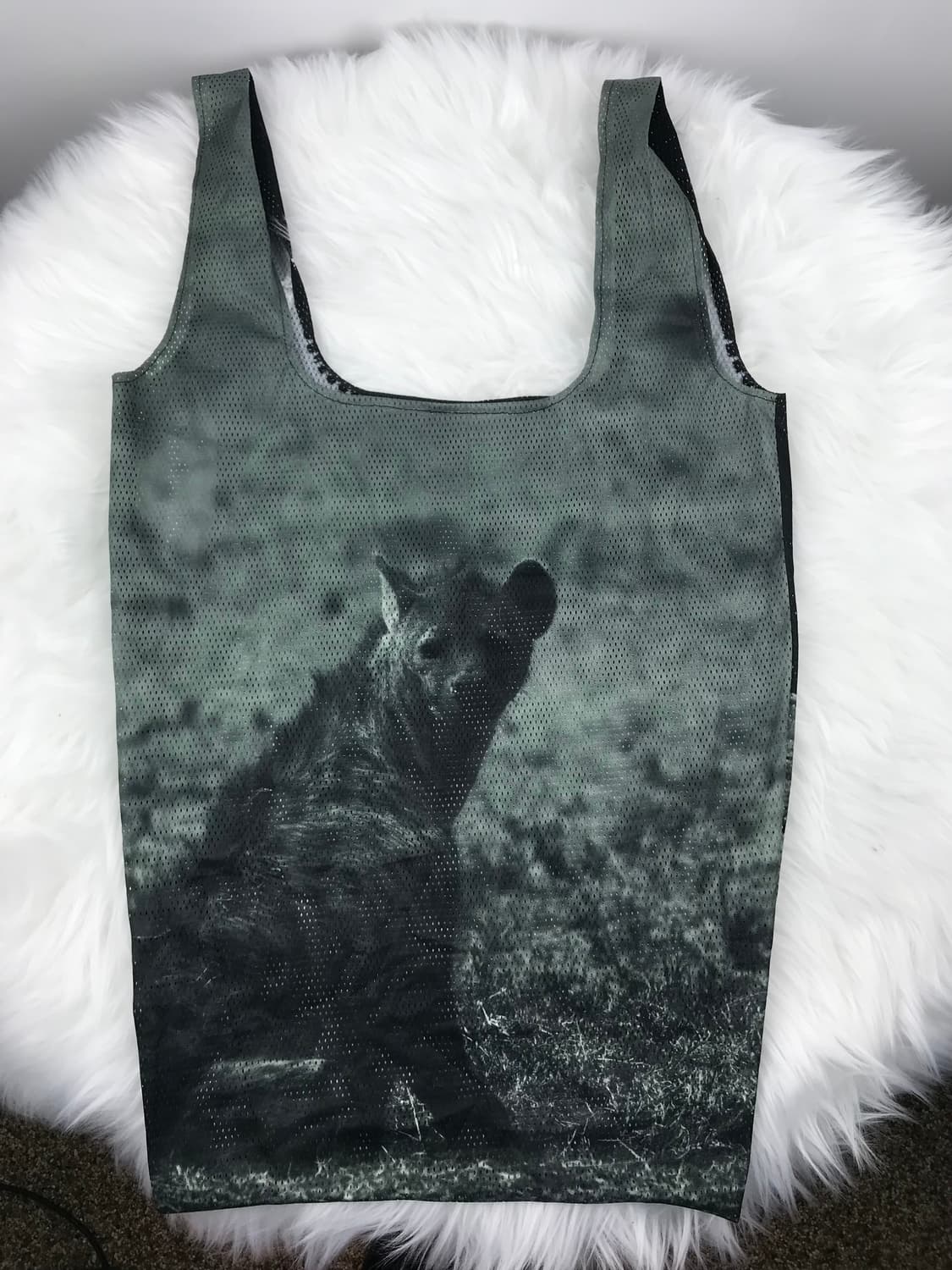 빈티지 하이에나 프린팅 매쉬 그물 에코백 숄더백 y2k 메쉬백 토트백가방 상품이미지1