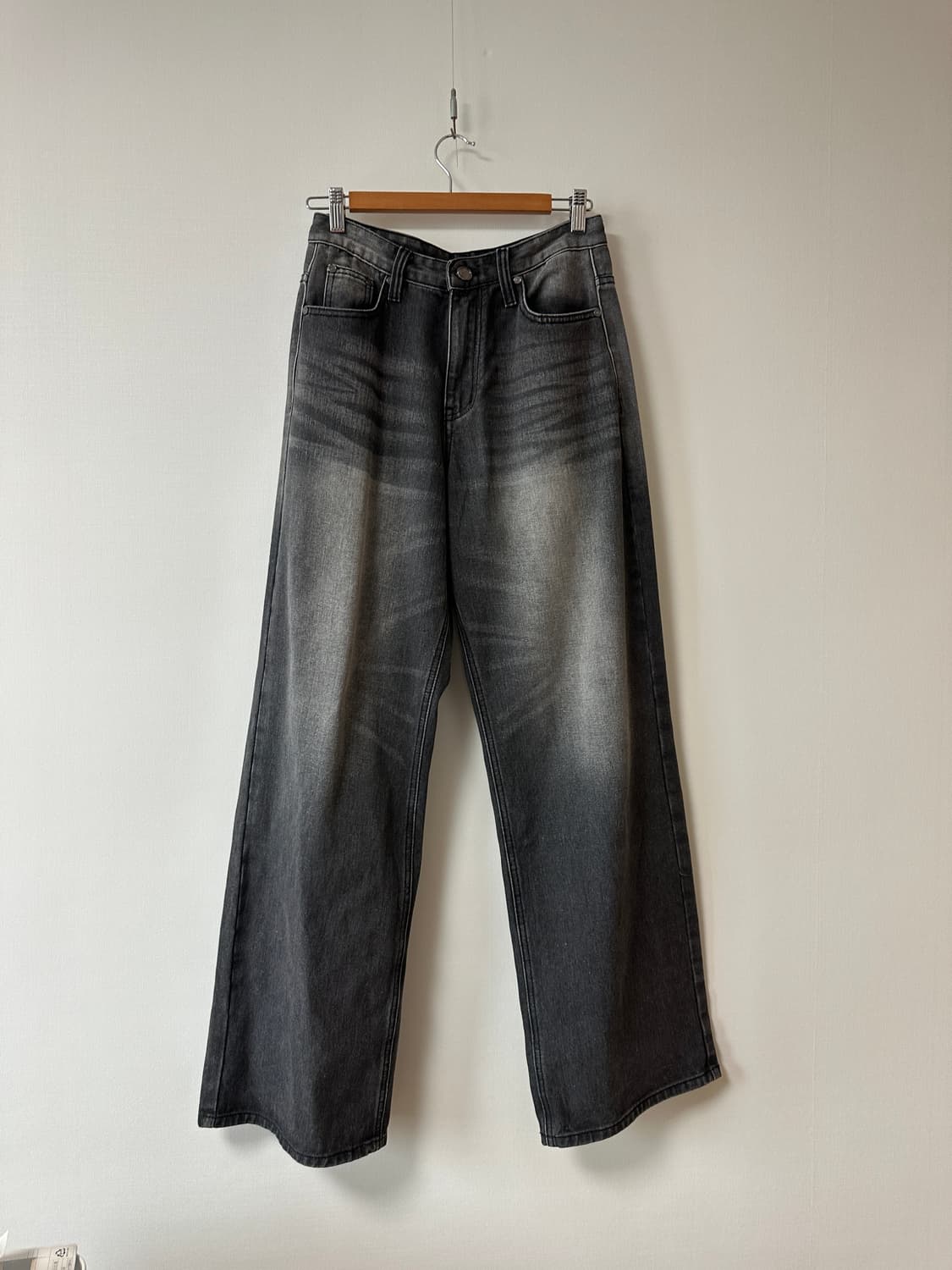 dnsr 와이드 데님팬츠 블랙 s 상품이미지5