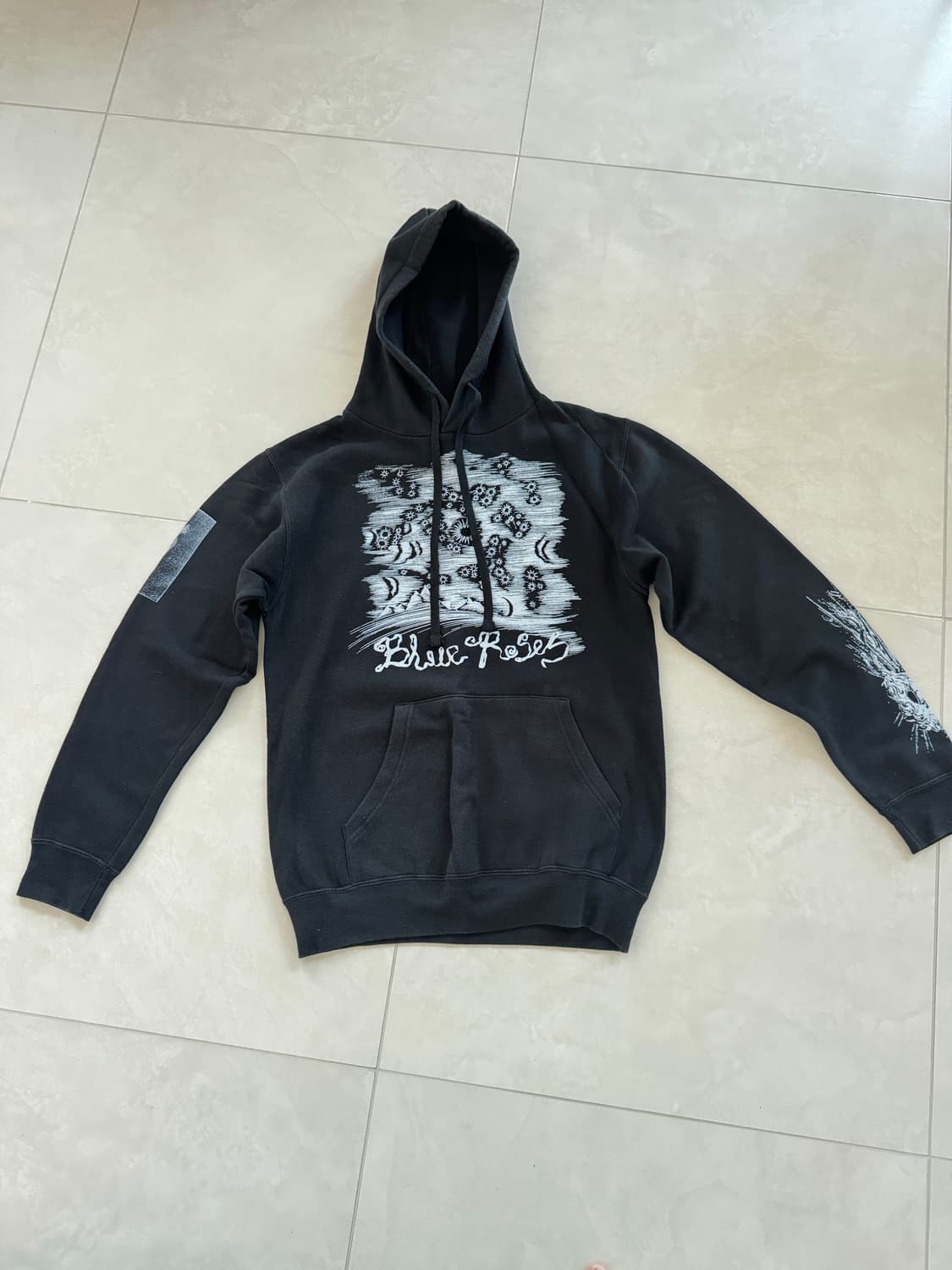 Blue Roses 그래픽 후드티 S 상품이미지2