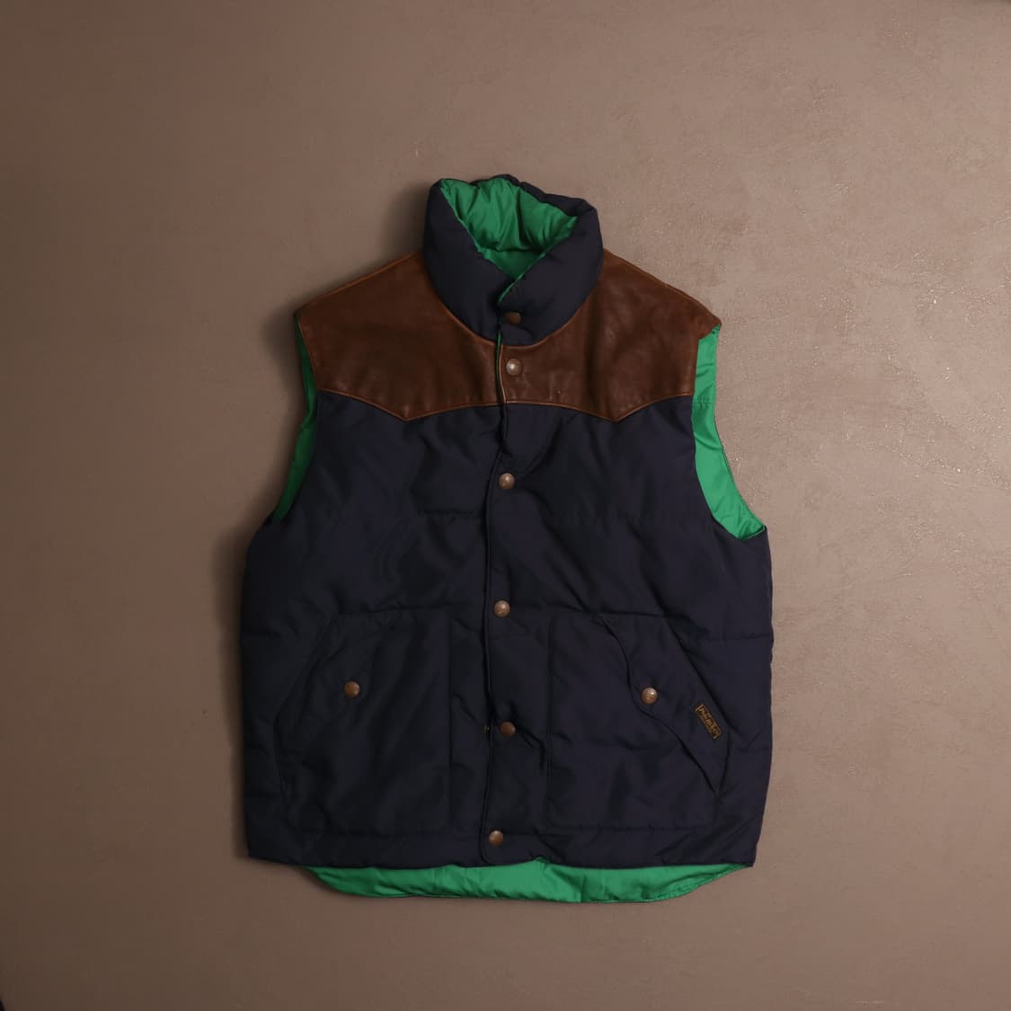 90's 폴로 랄프로렌 페더베드 레더 조끼패딩 A1783 상품이미지1
