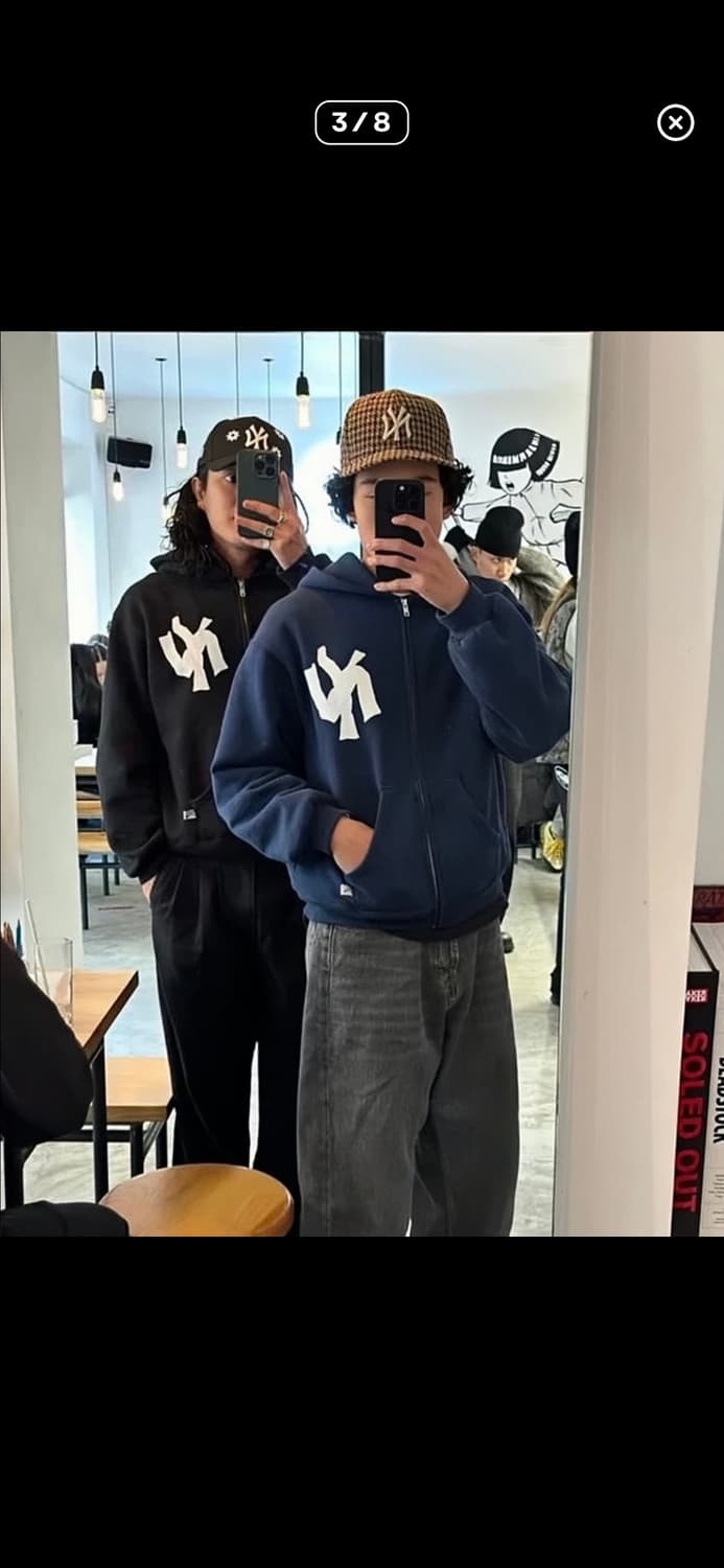 [4시간동안할인] 아킴보 누들 뉴욕 후드집업 블랙 M 상품이미지3