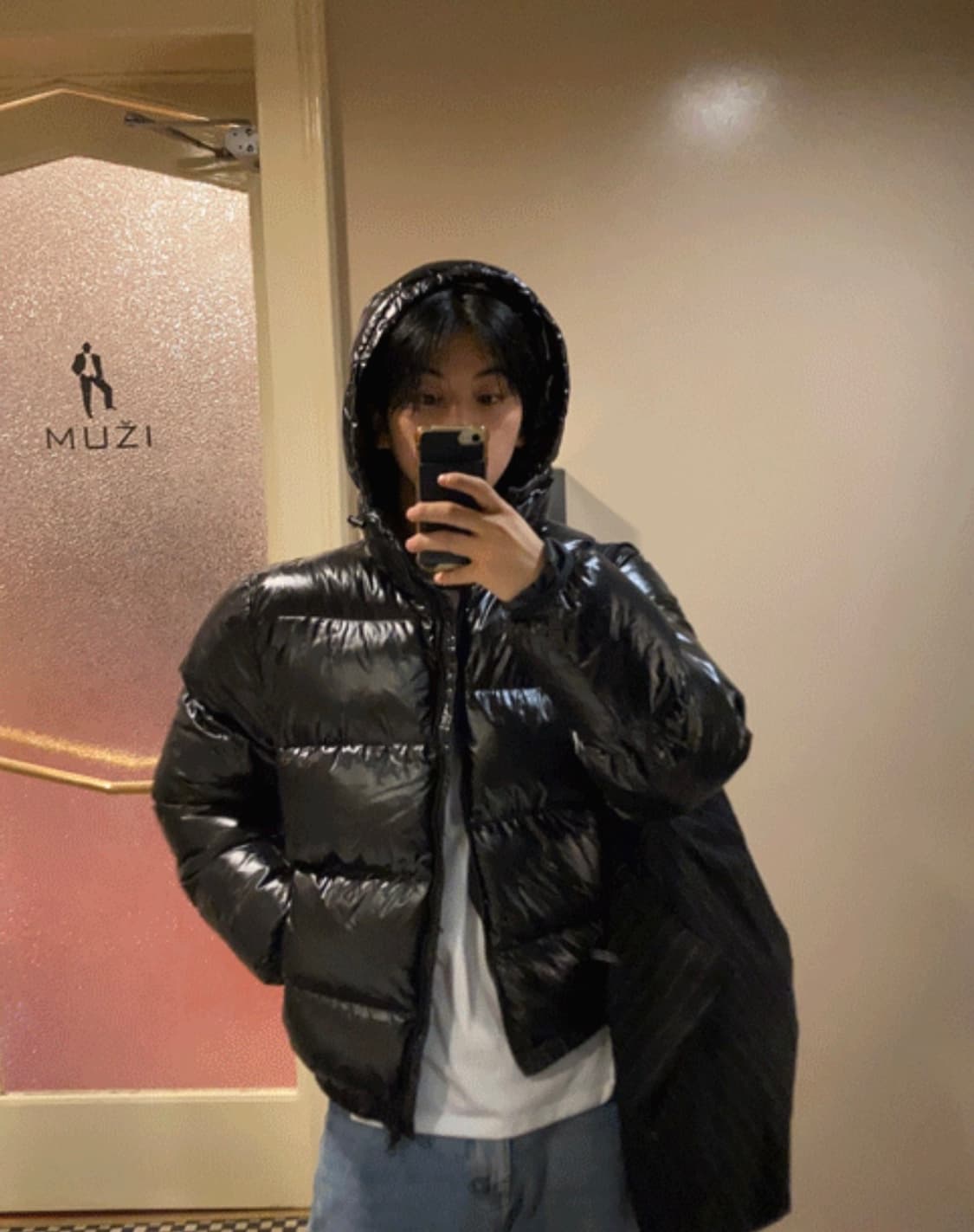 베이그 유광패딩 상품이미지1