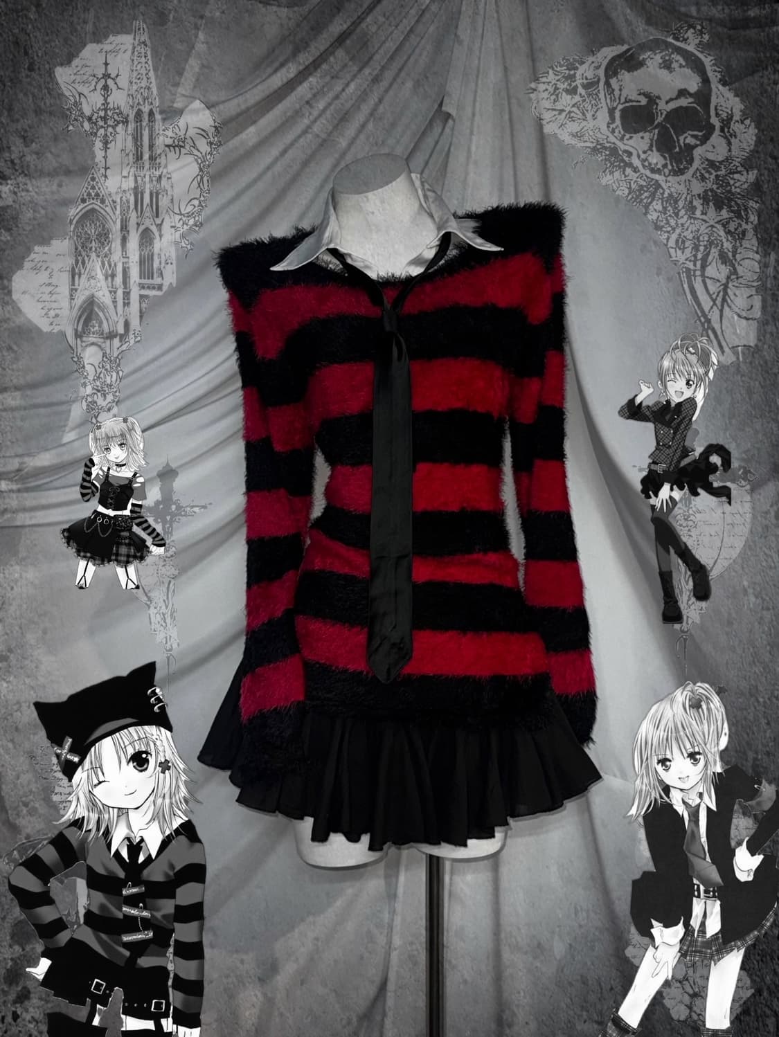 Civarize 시바라이즈 아무펑크 스트라이프 코디세트  상품이미지1