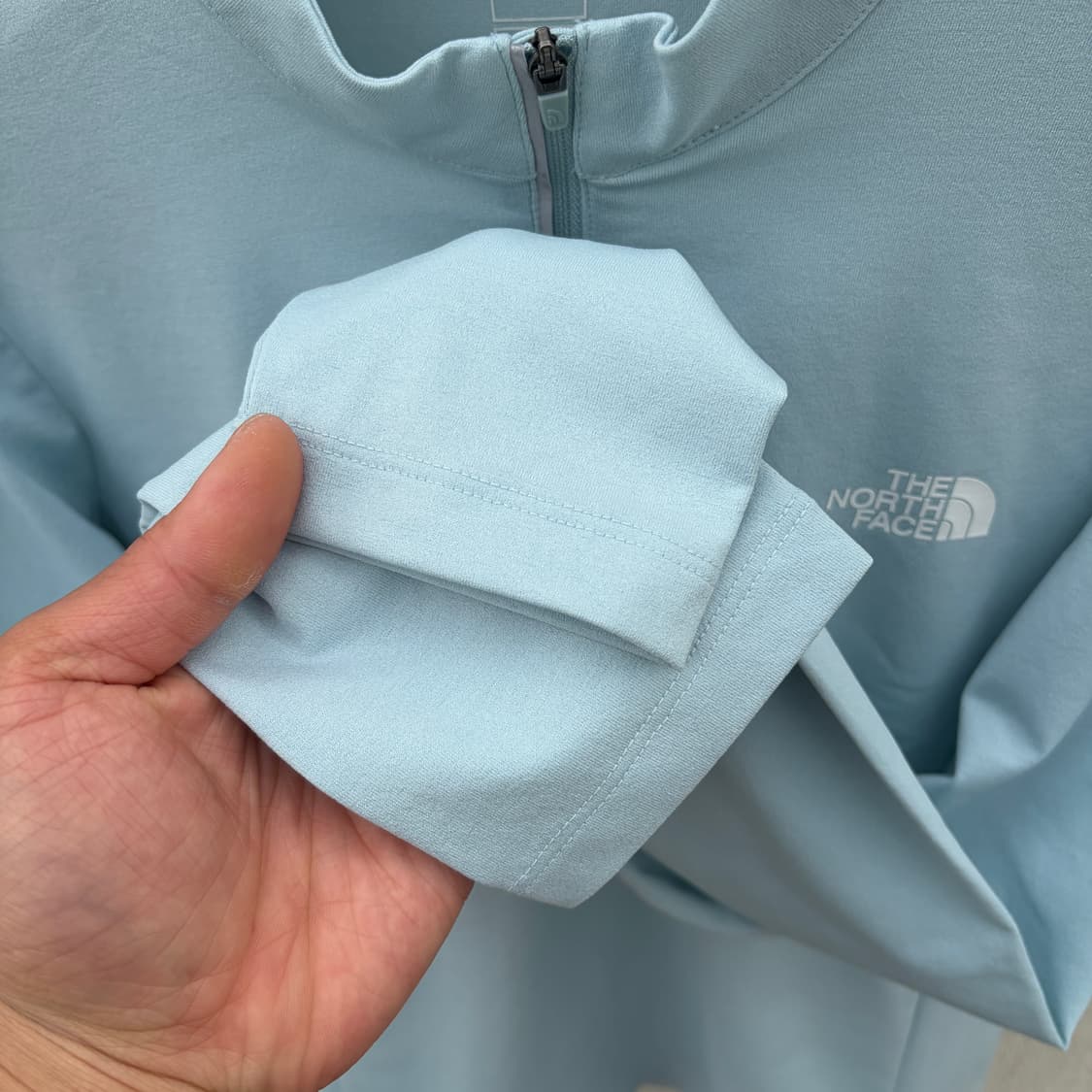 95)노스페이스 스카이블루 반집업 롱슬리브 상품이미지5