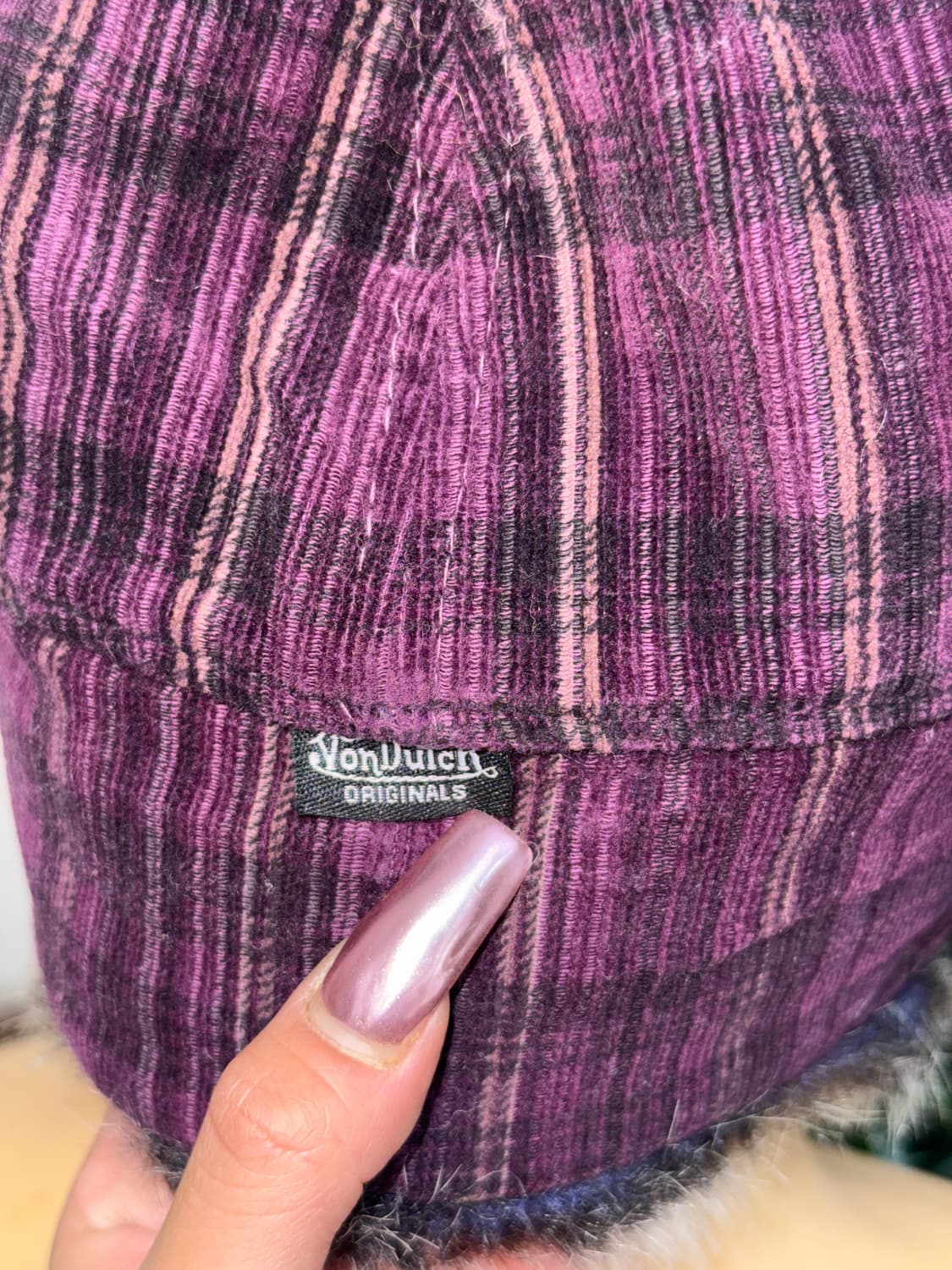 VonDutch purple fur corduroy trapper hat 상품이미지8