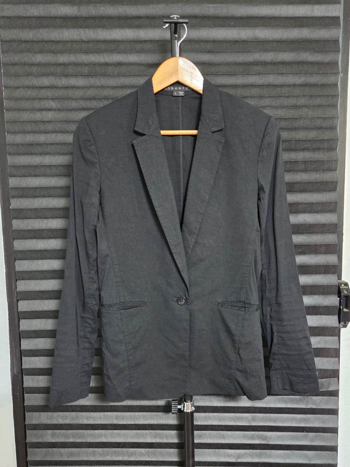 [띠어리] 크런치 린넨 원버튼 싱글 자켓 | 00097 상품이미지1