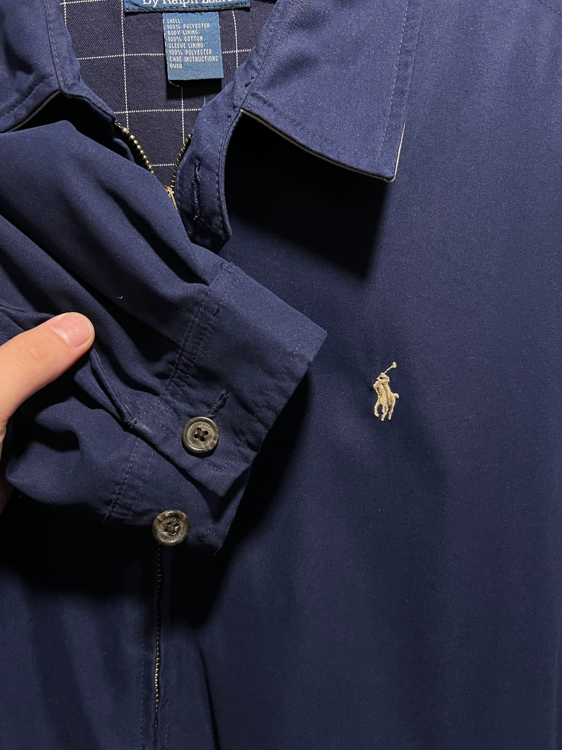 [L]폴로 랄프로렌 체크 라이닝 네이비 드리즐러 자켓 상품이미지3