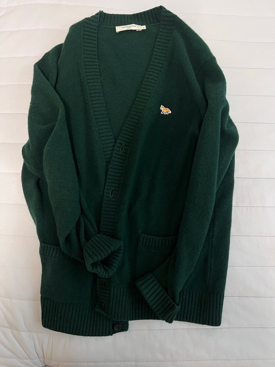 메종키츠네 베이비폭스 가디건 다크그린 상품이미지3