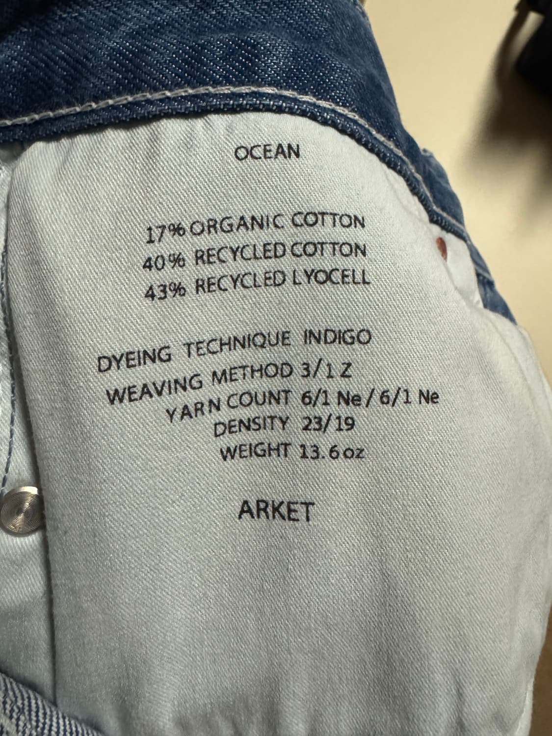 Arket 아르켓 데님 청바지 ocean loose straight je 상품이미지4
