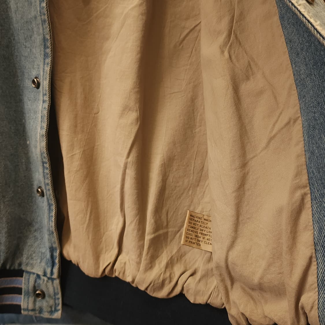 90s 빈티지 데님 바시티 자켓 연청 블루종 자켓 s 상품이미지10