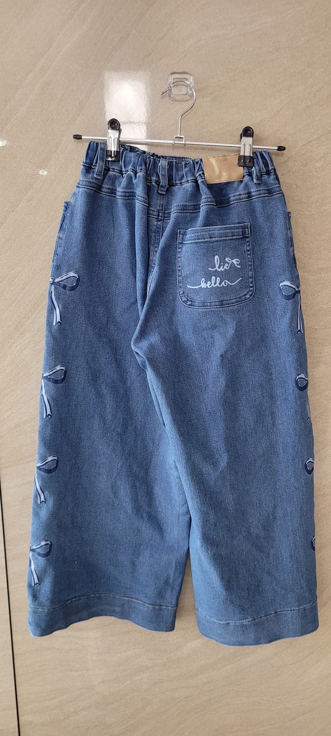(여아140사이즈)리에벨로,유니클로 리본 데님 청바지(봄,가을용) 상품이미지2