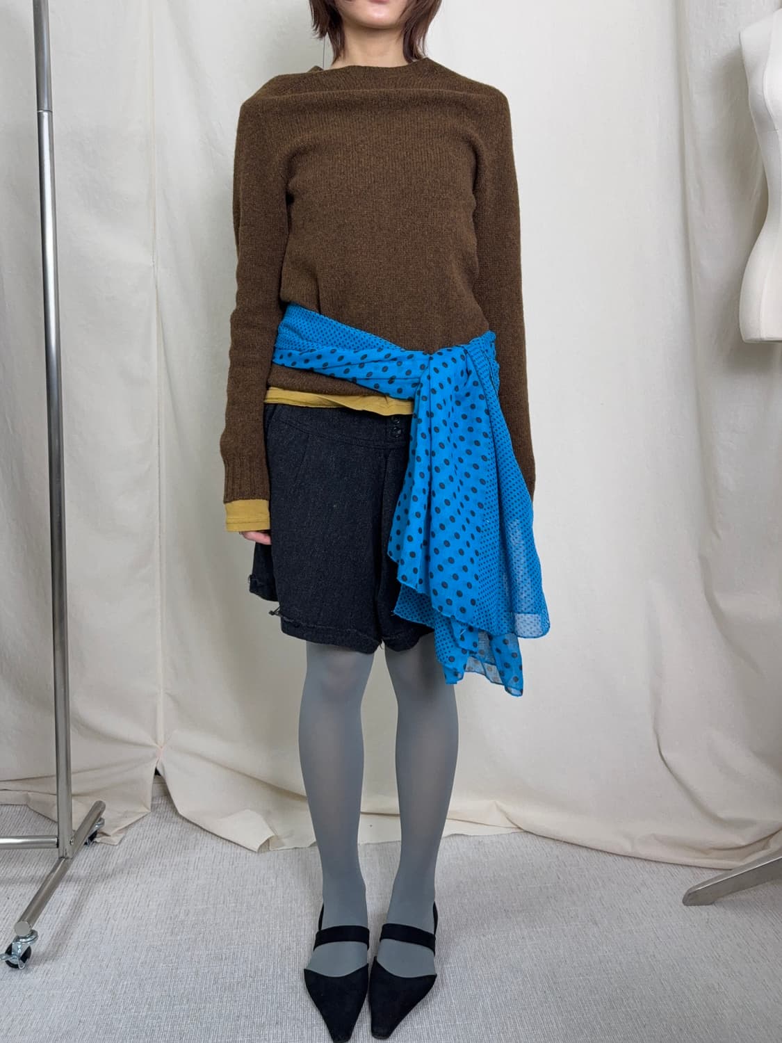 Sunao Kuwahara 도트 빅 사이즈 스카프 상품이미지4