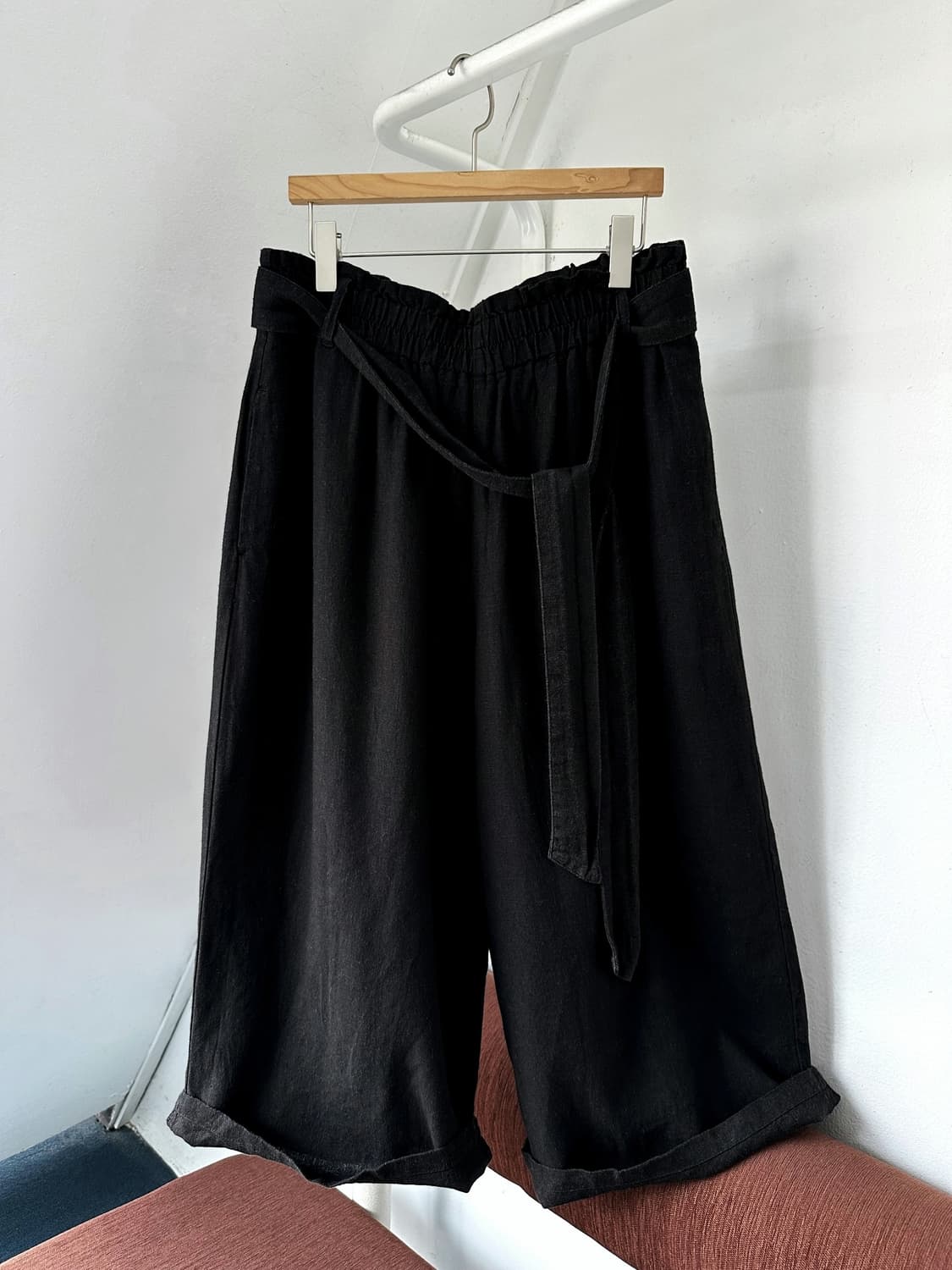 Washed linen rayon banded 3/4 gaucho pan 상품이미지2