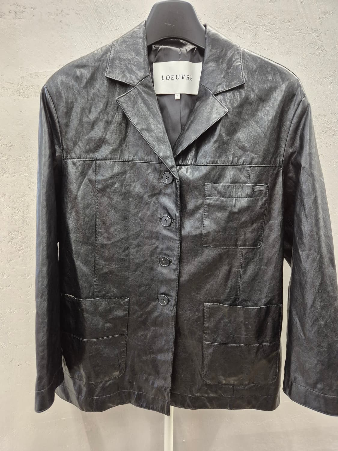 LOEUVRE 여성 블랙 가죽 자켓 F 상품이미지2