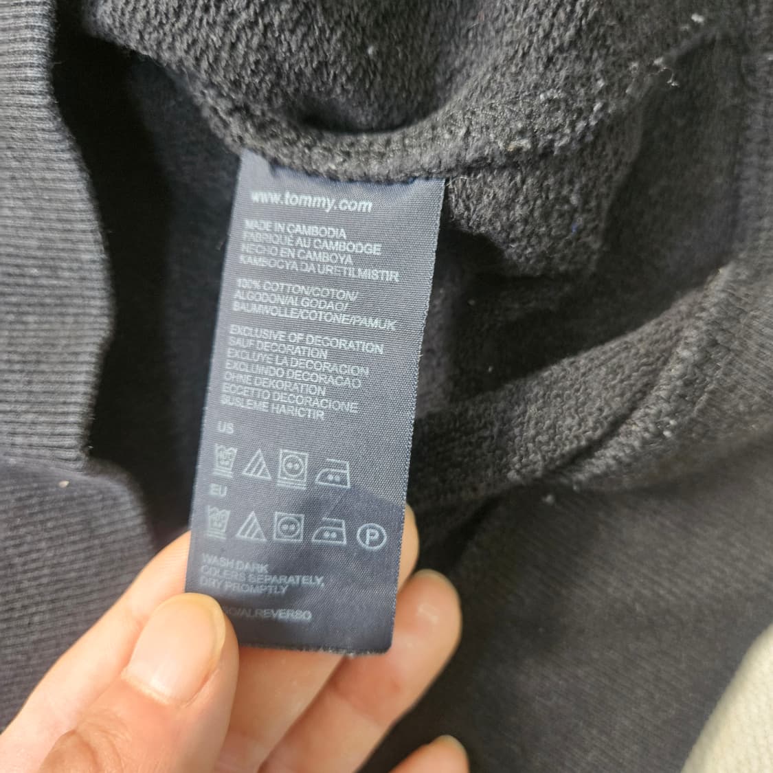 M 타미힐피거 블랙 맨투맨 0310Y 상품이미지4