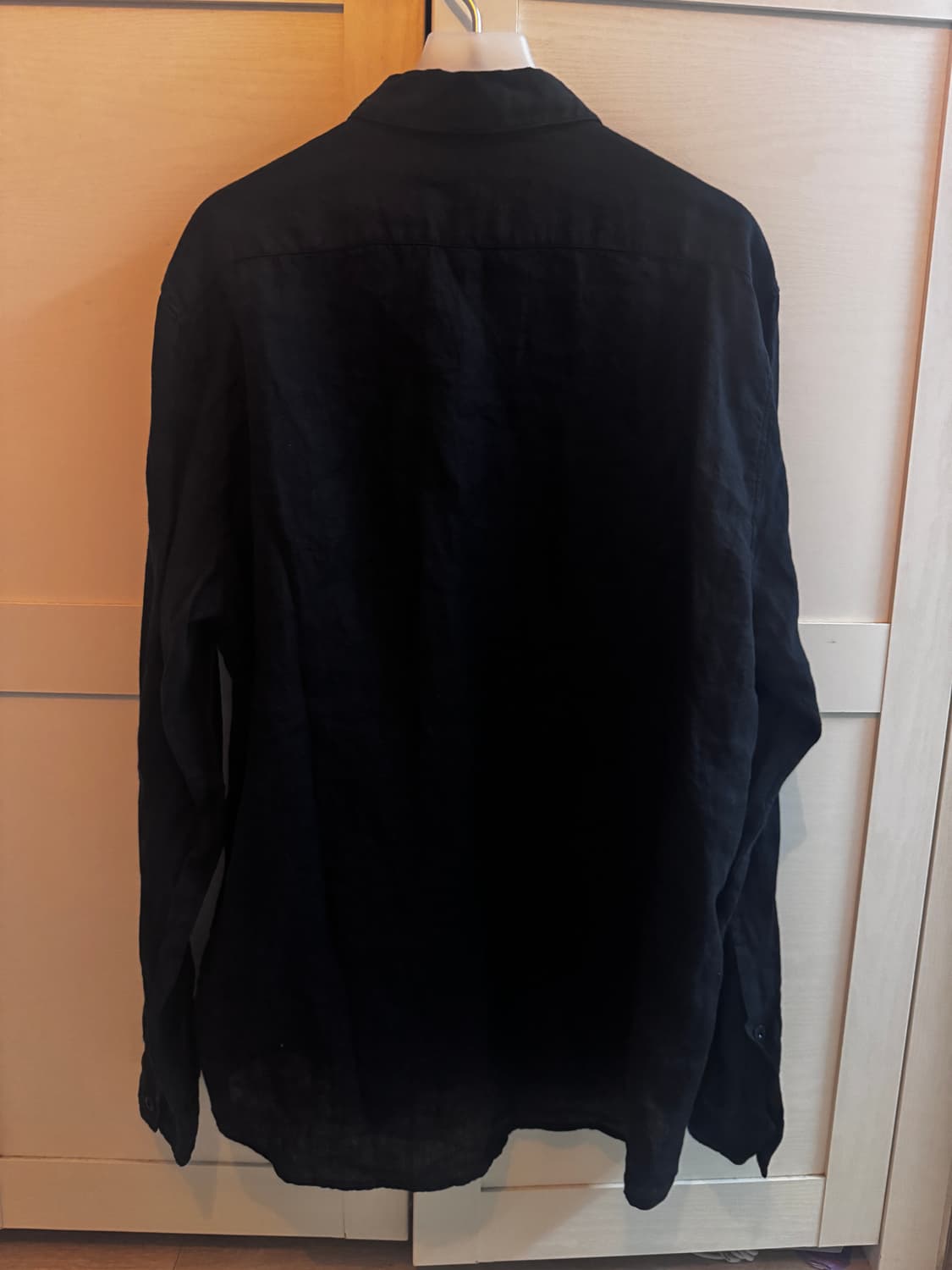 XL) 스톤아일랜드 린넨 캔버스 셔츠 블랙 상품이미지7