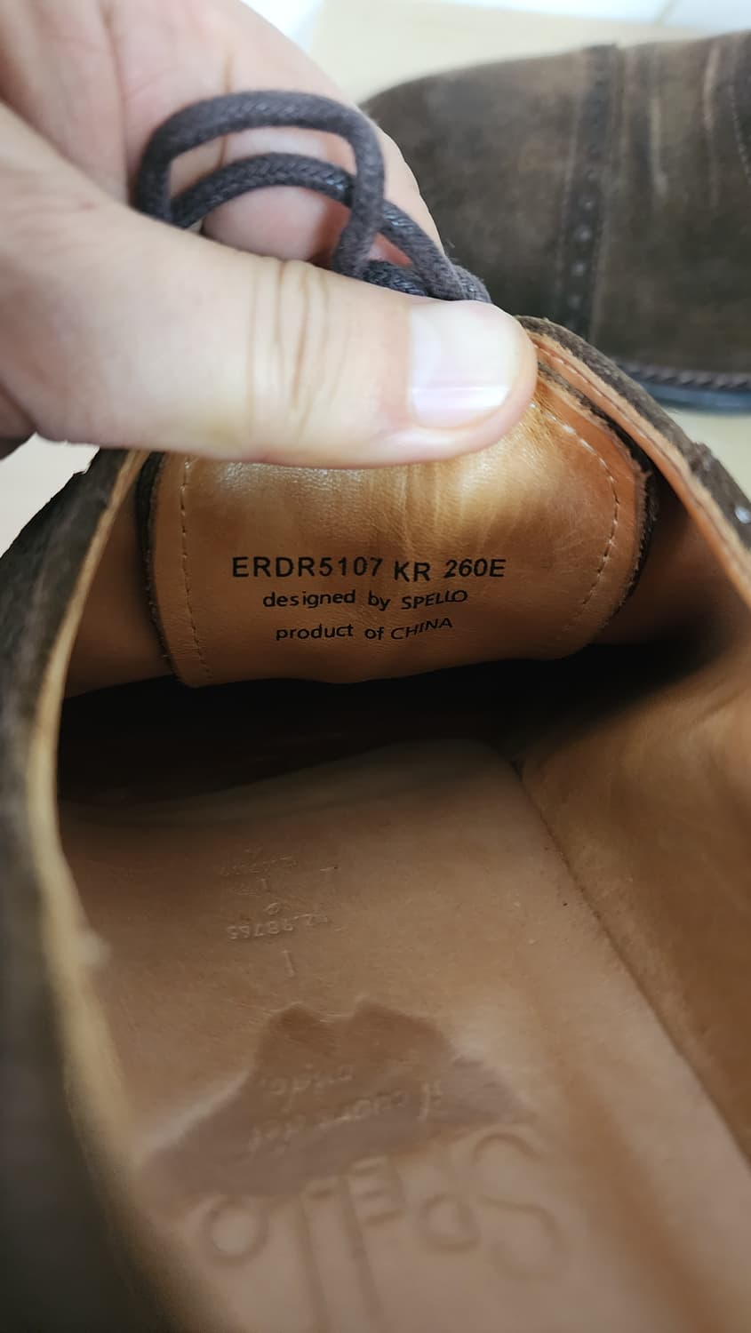 스펠로(SPELLO) 스웨이드 스트레이트팁 남성 구두 260 상품이미지7
