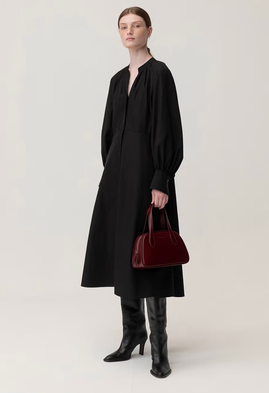 (새상품) 킨더살몬 아미 셔츠 드레스 블랙 상품이미지1