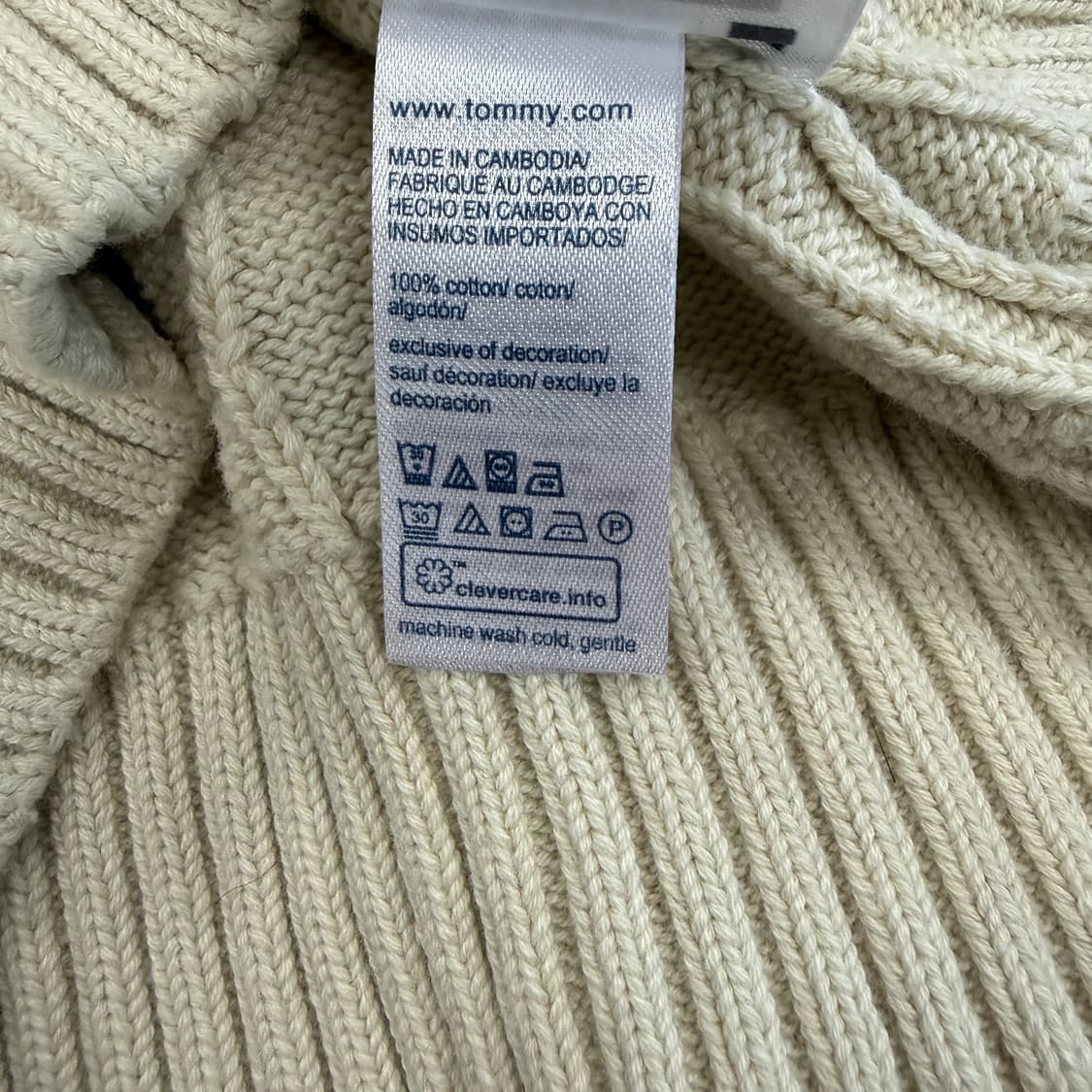 (S)타미힐피거 Tommy hilfiger 케이블 꽈배기니트(아이보리) 상품이미지3