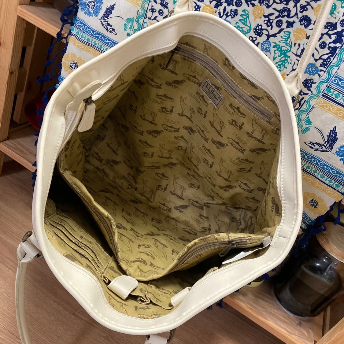 (os) 엘엘빈 레더 토트백 아이보리 상품이미지7